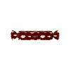 Red wrapped candy with white accents and 'COULEURS DE NOIR' branding on a white background